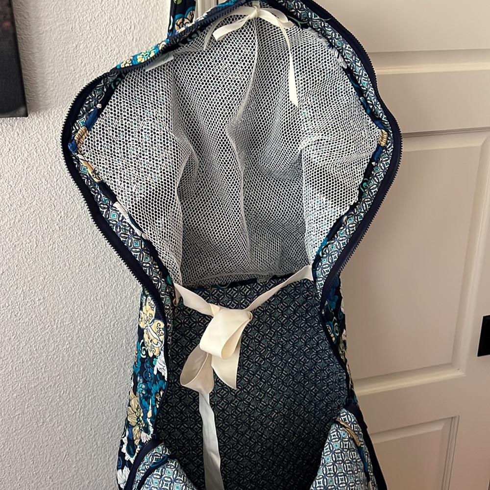 Vera Bradley Mod Floral Blue Garment Bag Lrg Lightweight Cotton Travel Accessory - Picture 10 of 16